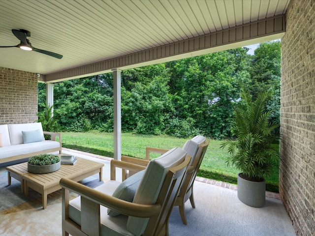 1116 Rivercrest Dr, Murfreesboro, TN 37129 - view of patio / terrace featuring a ceiling fan