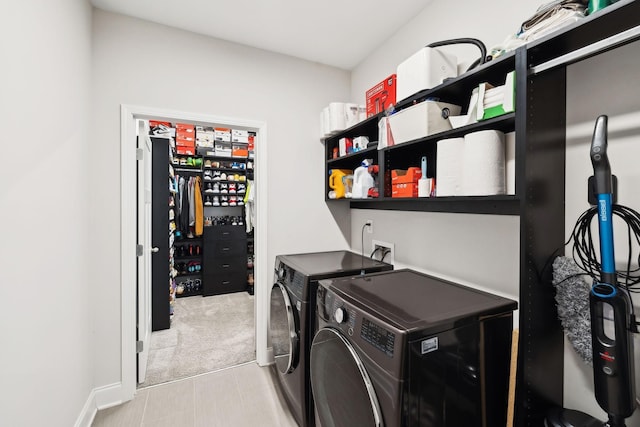 4337 Peacemill Ln, Murfreesboro, TN 37128 - laundry room with washer and dryer, carpet floors, and baseboards