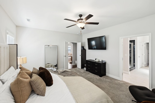4337 Peacemill Ln, Murfreesboro, TN 37128 - bedroom featuring light colored carpet, baseboards, and a ceiling fan