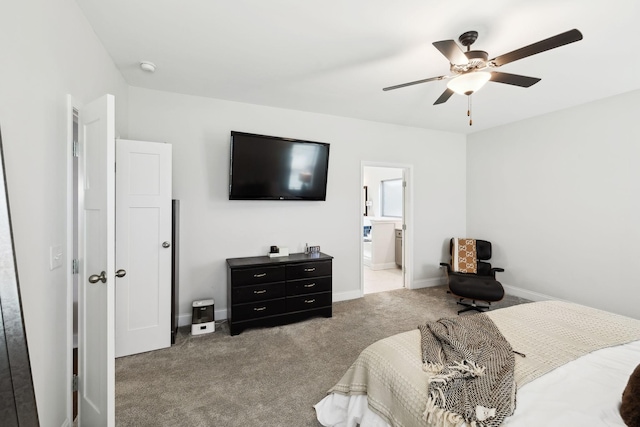 4337 Peacemill Ln, Murfreesboro, TN 37128 - bedroom with carpet floors, baseboards, ceiling fan, and connected bathroom