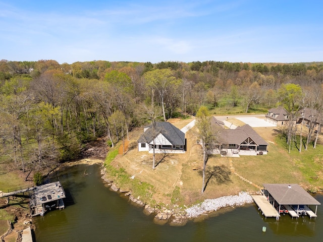 199 Beach Rd N, Killen, AL 35645 - view from above of property with a forest and a nearby body of water