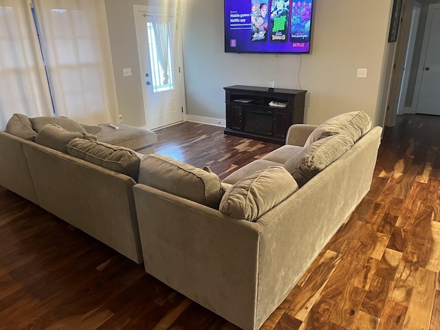 460 Armstrong Rd, Castalian Springs, TN 37031 - living area with dark wood-style flooring and baseboards
