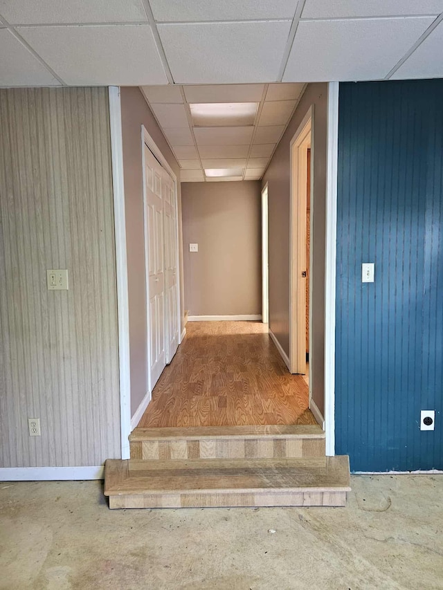 102 Hazelnut Ave, Camden, TN 38320 - corridor with a paneled ceiling and baseboards