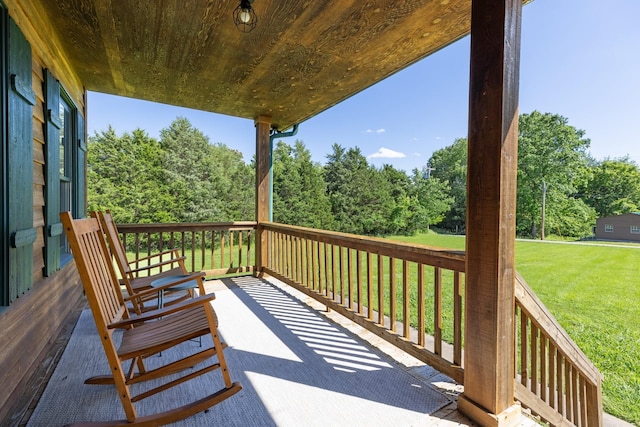 2890 Ellis Ln, Palmyra, TN 37142 - wooden deck with a yard