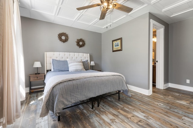 2890 Ellis Ln, Palmyra, TN 37142 - bedroom with baseboards, wood finished floors, and a ceiling fan