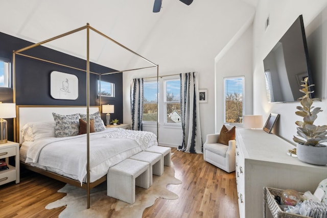 1609 Marsden Ave, Nashville, TN 37216 - bedroom with wood finished floors, lofted ceiling, and ceiling fan
