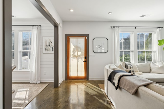 1609 Marsden Ave, Nashville, TN 37216 - foyer entrance featuring baseboards, concrete flooring, plenty of natural light, and recessed lighting