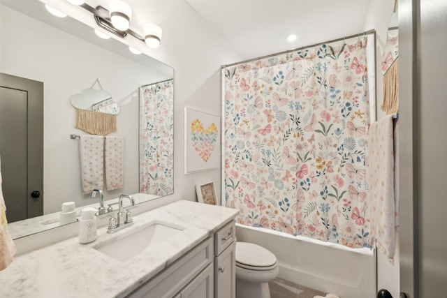 1609 Marsden Ave, Nashville, TN 37216 - full bathroom with vanity, toilet, and shower / bath combination with curtain