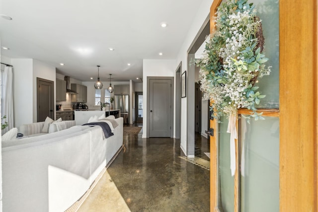 1609 Marsden Ave, Nashville, TN 37216 - living area with recessed lighting and concrete flooring