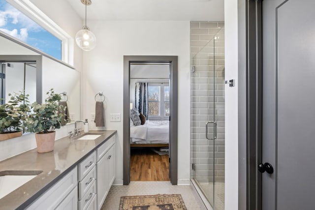 1609 Marsden Ave, Nashville, TN 37216 - ensuite bathroom with double vanity, healthy amount of natural light, and a shower stall