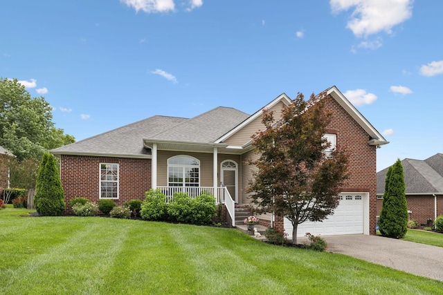 3323 Troy Rd, Lebanon, TN 37087 - view of front of property featuring brick siding, covered porch, and a front yard