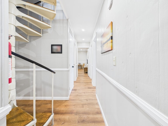 695 Bayshore Dr, Cadiz, KY 42211 - corridor with wood finished floors, recessed lighting, and baseboards