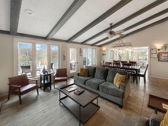 695 Bayshore Dr, Cadiz, KY 42211 - living area featuring a ceiling fan and baseboards