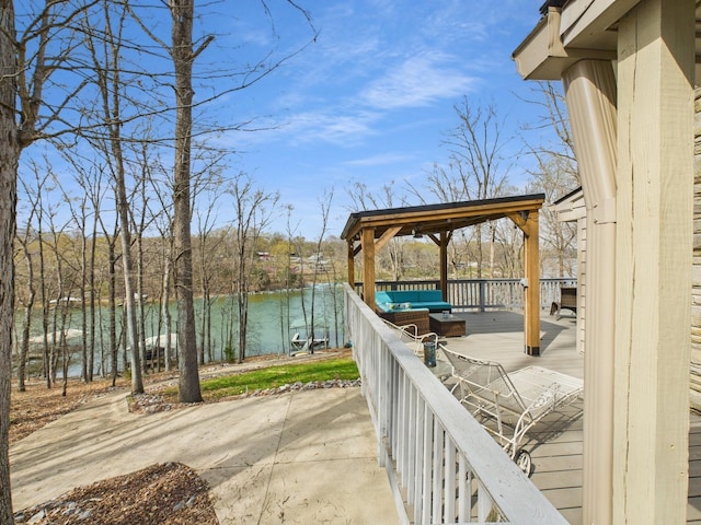 695 Bayshore Dr, Cadiz, KY 42211 - view of patio / terrace featuring a deck with water view and an outdoor hangout area