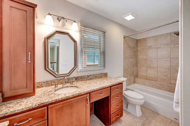 213 Andover Way, Nashville, TN 37221 - bathroom with vanity, tile patterned floors, shower / bath combo, and toilet