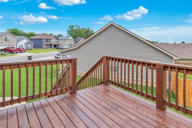 1928 Sydney Louise Dr, Clarksville, TN 37042 - wooden deck with a residential view and a yard