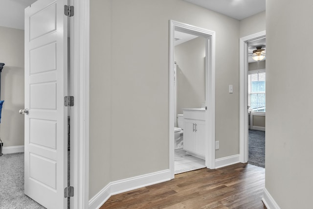 1928 Sydney Louise Dr, Clarksville, TN 37042 - hall with baseboards and wood finished floors