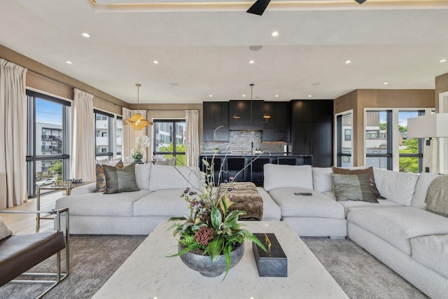 1016B 9th Ave S, Nashville, TN 37203 - living area featuring plenty of natural light and recessed lighting