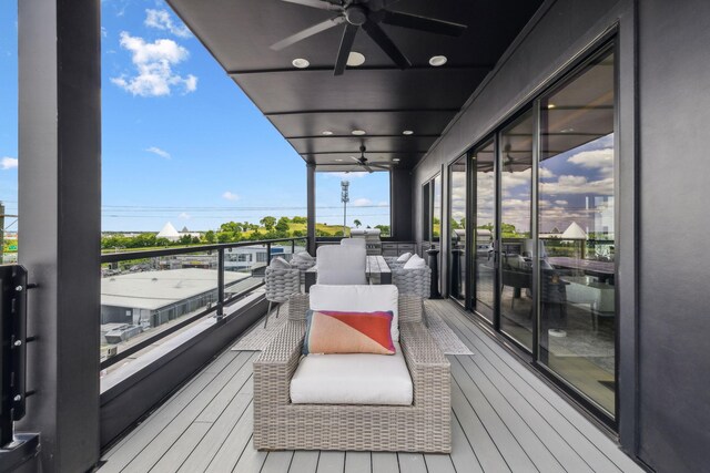 1016B 9th Ave S, Nashville, TN 37203 - wooden terrace with ceiling fan