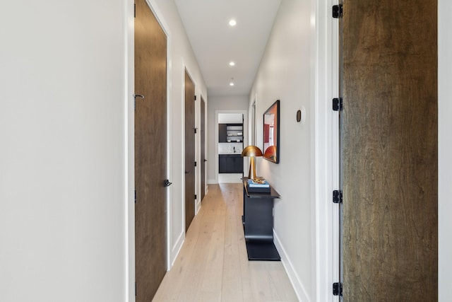 1016B 9th Ave S, Nashville, TN 37203 - corridor with recessed lighting, light wood-style flooring, and baseboards