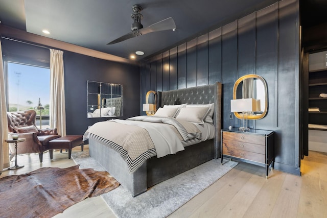 1016B 9th Ave S, Nashville, TN 37203 - bedroom with wood finished floors, recessed lighting, and ceiling fan