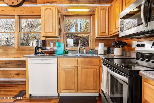 1815 Silver Poplar Ln, Sevierville, TN 37876 - kitchen with stainless steel appliances, a sink, and dark wood-type flooring