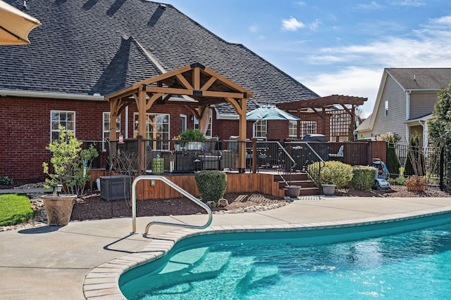 4118 Pretoria Run, Murfreesboro, TN 37128 - outdoor pool featuring a gazebo and a deck