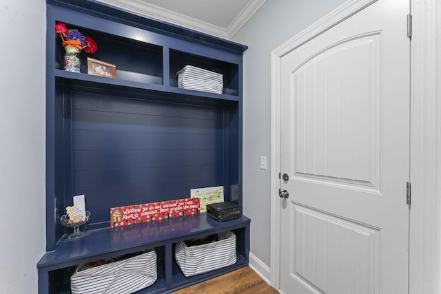 4115 Andes Dr, Murfreesboro, TN 37127 - mudroom with ornamental molding and wood finished floors