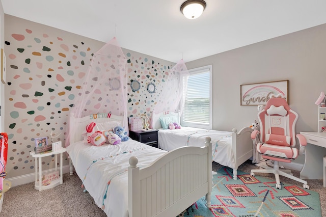1114 Escalade Ct, Lascassas, TN 37085 - carpeted bedroom with baseboards and wallpapered walls