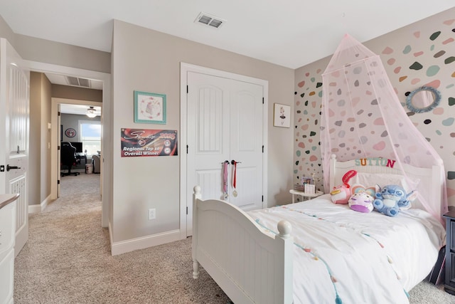 1114 Escalade Ct, Lascassas, TN 37085 - bedroom with light colored carpet, a closet, and baseboards