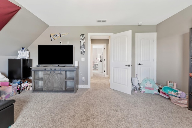 1114 Escalade Ct, Lascassas, TN 37085 - living room featuring carpet, vaulted ceiling, and baseboards