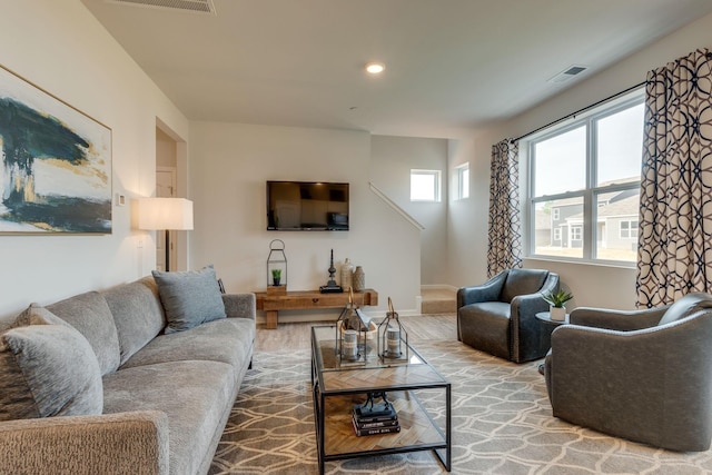 4922 Mowbray Way, Murfreesboro, TN 37129 - living room with wood finished floors, recessed lighting, and stairs
