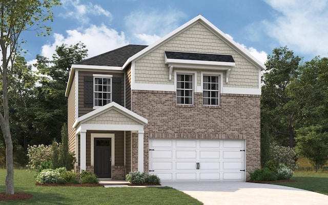 4922 Mowbray Way, Murfreesboro, TN 37129 - view of front of house with brick siding, a garage, driveway, and a front yard