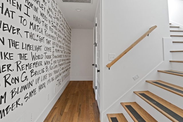 1203B Brick Church Pike, Nashville, TN 37207 - hallway with stairs and wood finished floors