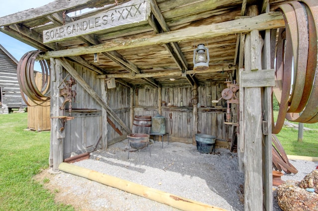 1820 Buck Smith Rd, Palmyra, TN 37142 - view of patio / terrace featuring an outbuilding