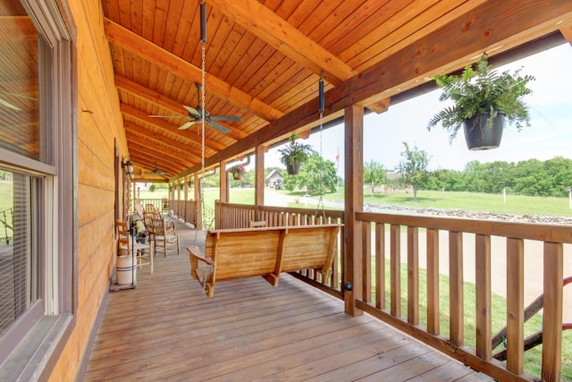 1820 Buck Smith Rd, Palmyra, TN 37142 - deck with a ceiling fan