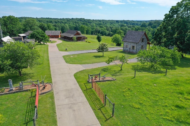 1820 Buck Smith Rd, Palmyra, TN 37142 - aerial view of property and surrounding area featuring a heavily wooded area