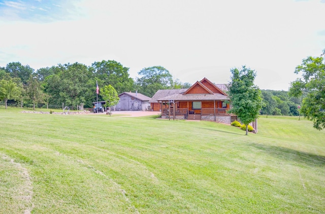 1820 Buck Smith Rd, Palmyra, TN 37142 - view of grassy yard featuring a porch