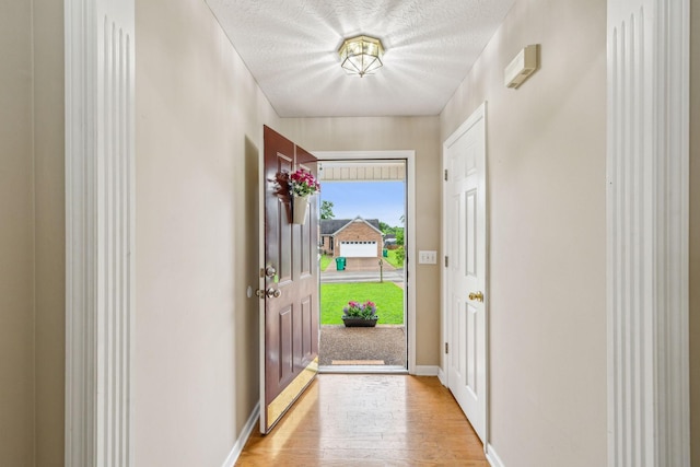 2956 Augusta Trace Dr, Spring Hill, TN 37174 - doorway to outside featuring light wood finished floors, baseboards, and a textured ceiling