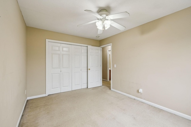 2956 Augusta Trace Dr, Spring Hill, TN 37174 - unfurnished bedroom featuring carpet floors, baseboards, a closet, and a ceiling fan