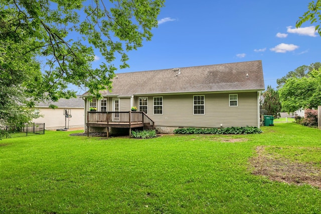 2956 Augusta Trace Dr, Spring Hill, TN 37174 - back of house with a deck and a shingled roof