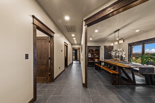 464 Old, Petersburg Park, Petersburg, TN 37144 - corridor with recessed lighting, a barn door, and baseboards