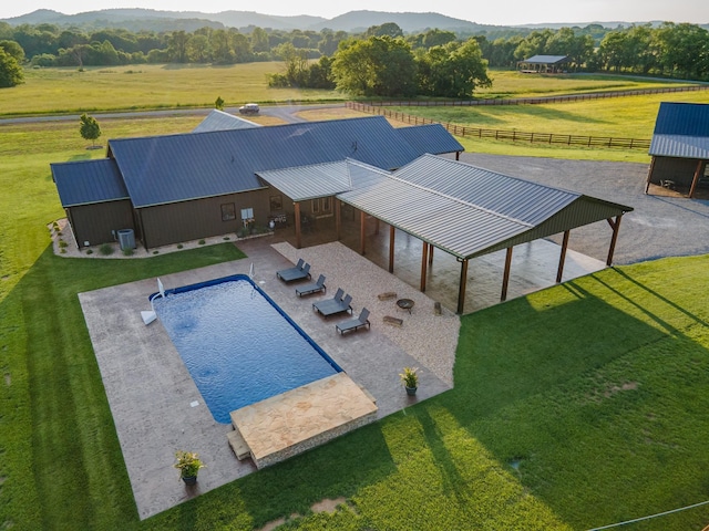 464 Old, Petersburg Park, Petersburg, TN 37144 - swimming pool featuring a patio, a view of countryside, and a mountain view