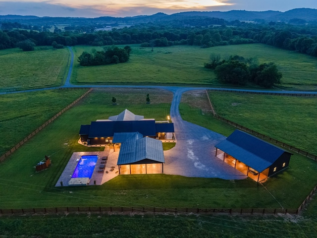 464 Old, Petersburg Park, Petersburg, TN 37144 - aerial view at dusk of a view of countryside and a mountain view