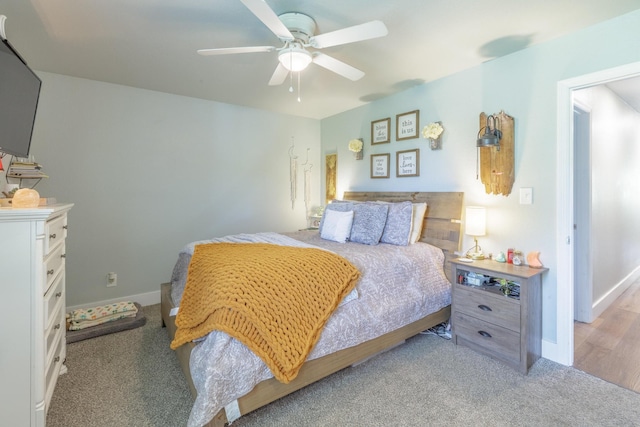 658 Old Chattanooga Pike SW, Cleveland, TN 37311 - bedroom with light carpet, baseboards, and ceiling fan