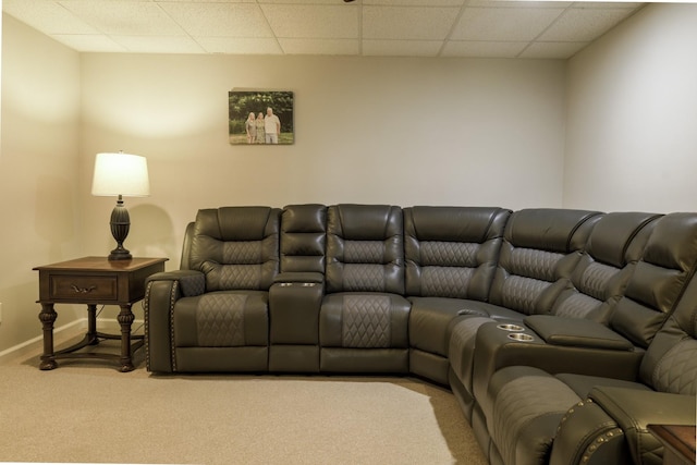 535 Dawson Rd, Cumberland Furnace, TN 37051 - home theater room featuring carpet and a drop ceiling