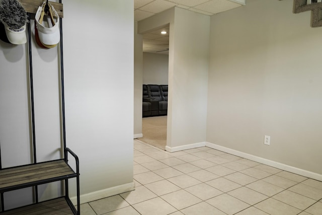 535 Dawson Rd, Cumberland Furnace, TN 37051 - unfurnished room with a paneled ceiling, recessed lighting, and light tile patterned floors