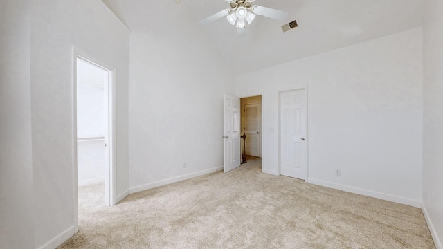 2271 Dewey Dr Unit G2, Spring Hill, TN 37174 - unfurnished bedroom featuring carpet flooring, high vaulted ceiling, baseboards, and a ceiling fan