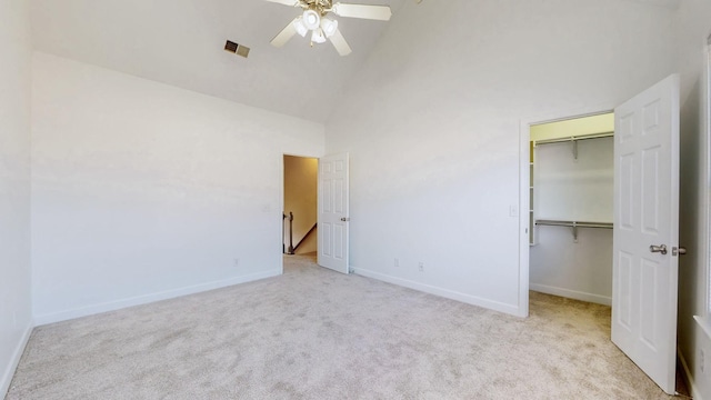 2271 Dewey Dr Unit G2, Spring Hill, TN 37174 - unfurnished bedroom with high vaulted ceiling, carpet, baseboards, a walk in closet, and a closet