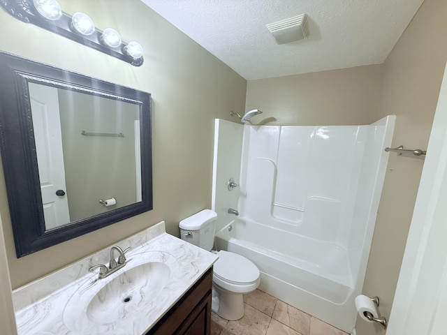 309 Caydras Way, Lafayette, TN 37083 - full bath featuring vanity, toilet, a textured ceiling, and shower / bathtub combination